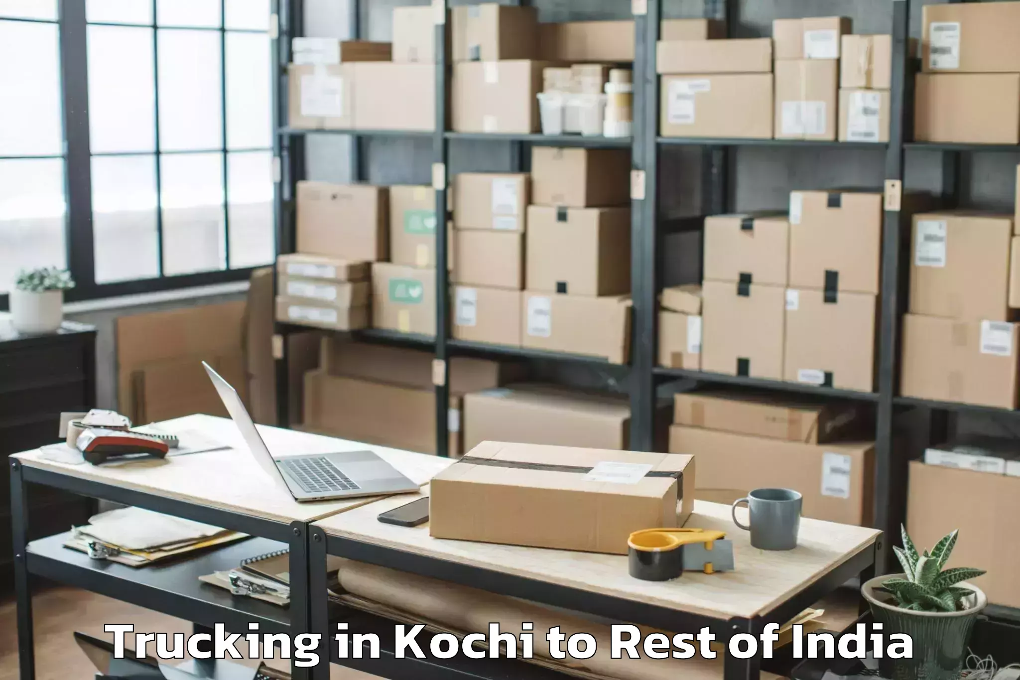 Book Kochi to Gandoh Trucking Online